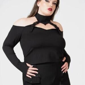 Killstar Oralia Cold Shoulder Top Size XL